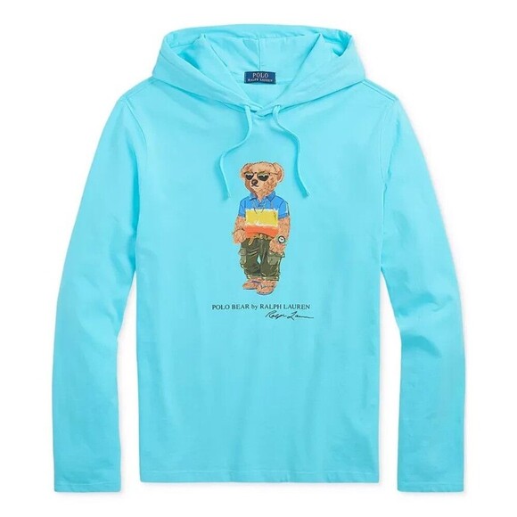 Polo Ralph Lauren Men's Polo Bear Jersey Hooded T-Shirt Color Blue Size XL - Picture 4 of 4